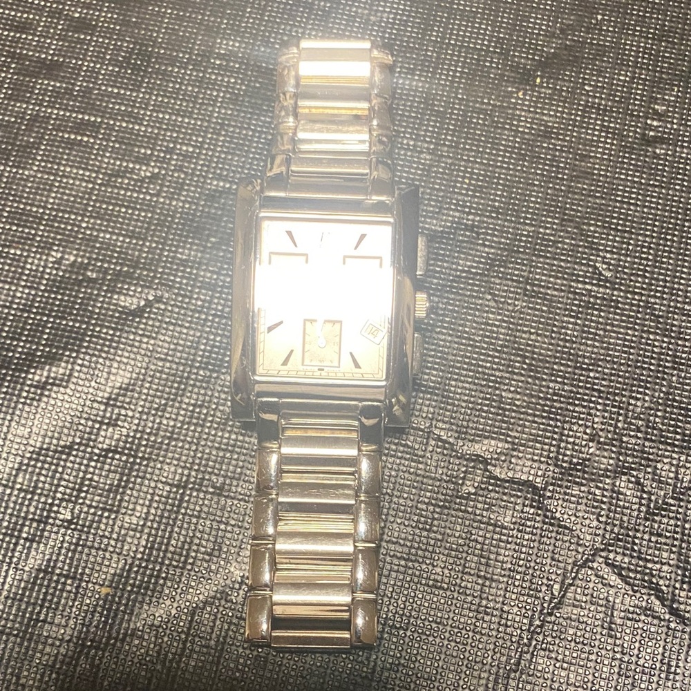 Bulova Silver Rectangular Watch - image 5